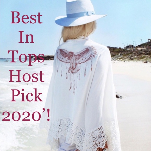 Dreamer Boho Crochet Detail Kimono + Cover Up - Picture 2 of 8